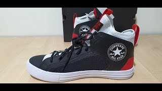 Unisex Converse Chuck Taylor All Star Ultra Leather &amp; Mesh Mid Black &amp; Red