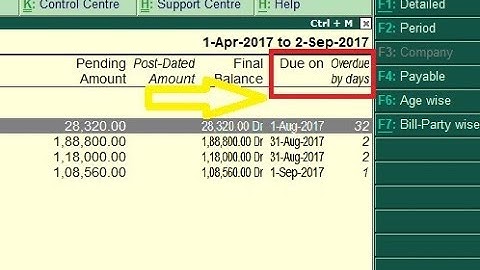 Ageing Wise Report For Bills Receivable & Bills Payable in Tally ERP.9