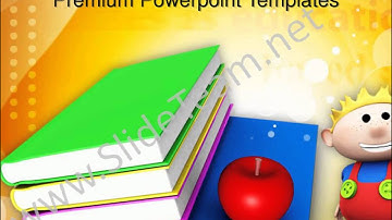 Books And Apple Children PowerPoint Templates ppt Themes 1012 Slides Backgrounds