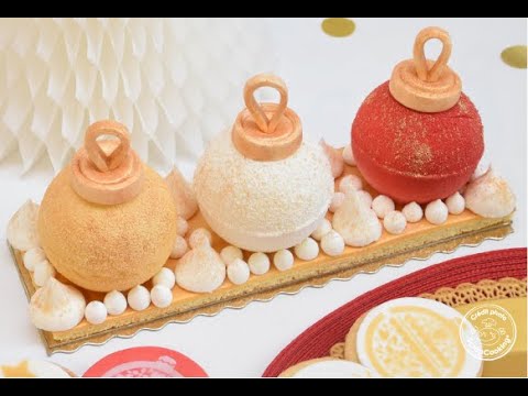 Entremets boules de Noël clémentine et cannelle : Il était une fois la  pâtisserie