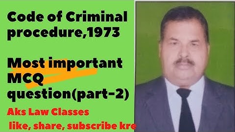 Code of Criminal Procedure (CRPC) Most important mcq question (part-2) #judiciary,AIBE,APO, Law exam