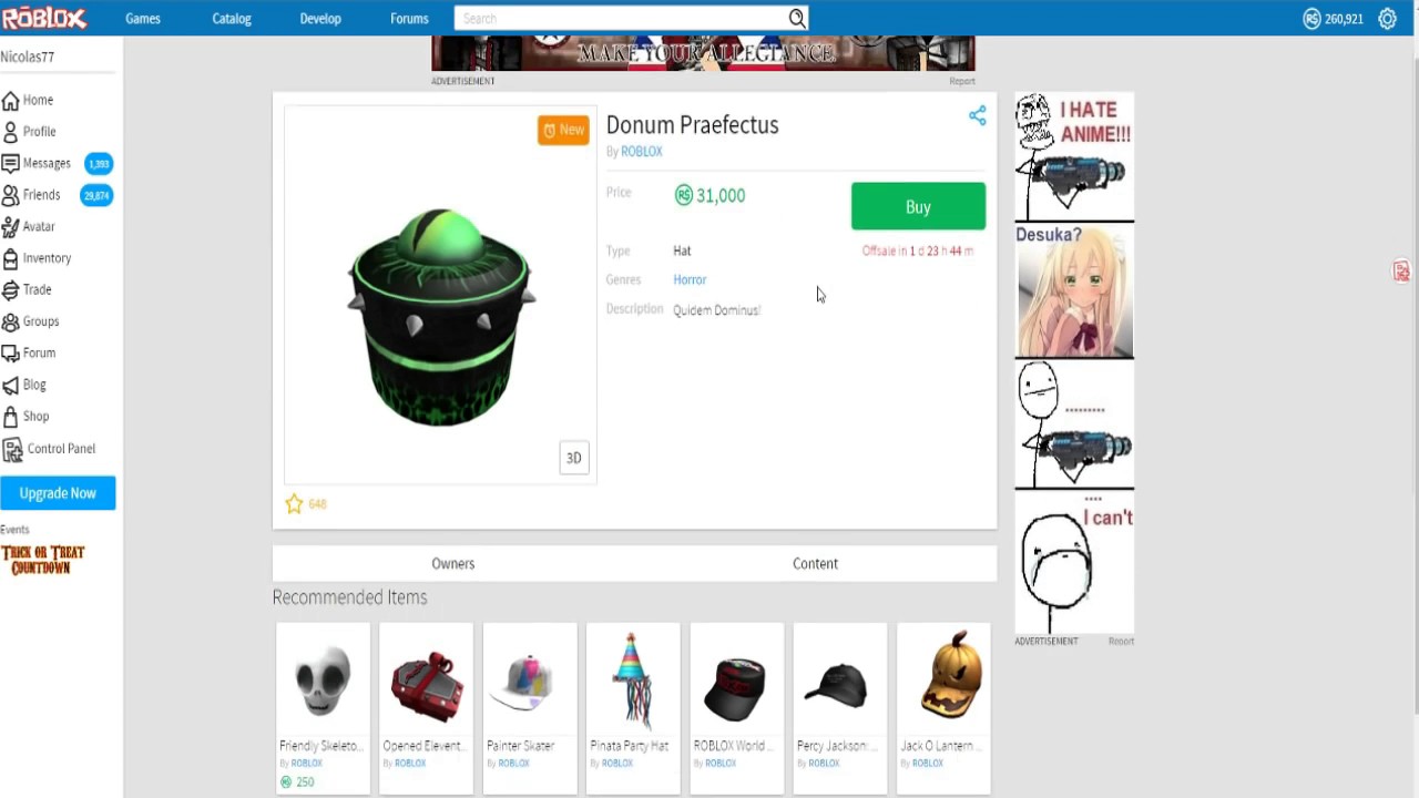 BUYING THE NEW DOMINUS ON ROBLOX...(31,000 ROBUX) - YouTube