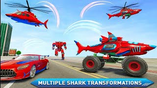モンスター トラック ロボット サメ ゲーム - グリーン ロボット ヘリコプター モンスター #2 - Android ゲームプレイ screenshot 5