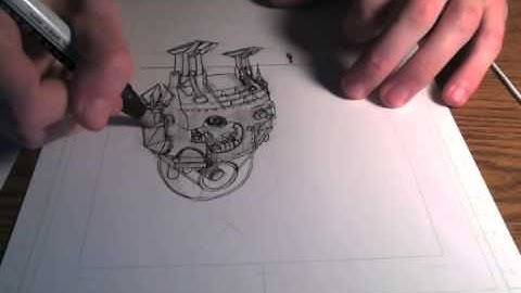 Giant Steampunk Robot (Drawing Timelapse)
