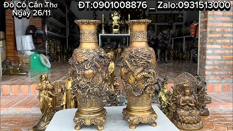 Cặp bình song long _ Tượng chúa bằng đồng _ Tượng chuẩn đề. #đồcổcầnthơ #doco #đồcổ