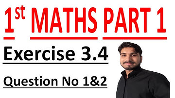 FSC math part1,1styearmath part1,ICS mathpart1,C #3Lec1Ex3.4QuestionNo1&2Matrices and Determinants