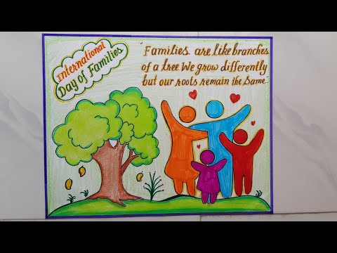 International Day of families Day Drawing//World Families Day Poster Drawing//Families Day Slogan