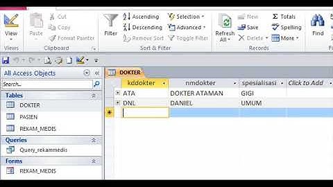 membuat program rumahsakit menggunakan Acces