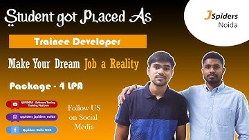 Placement Journey of Btech. Graduated as Software Developer || Jspiders Noida Branch ||