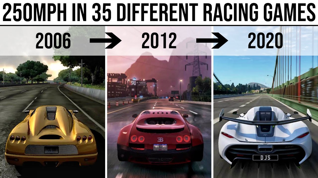 This Is What 250Mph Looks Like In 35 Different Racing Games!!! 2006 - 2020