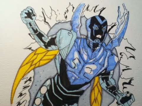 drawing-blue-beetle,-dc-comics