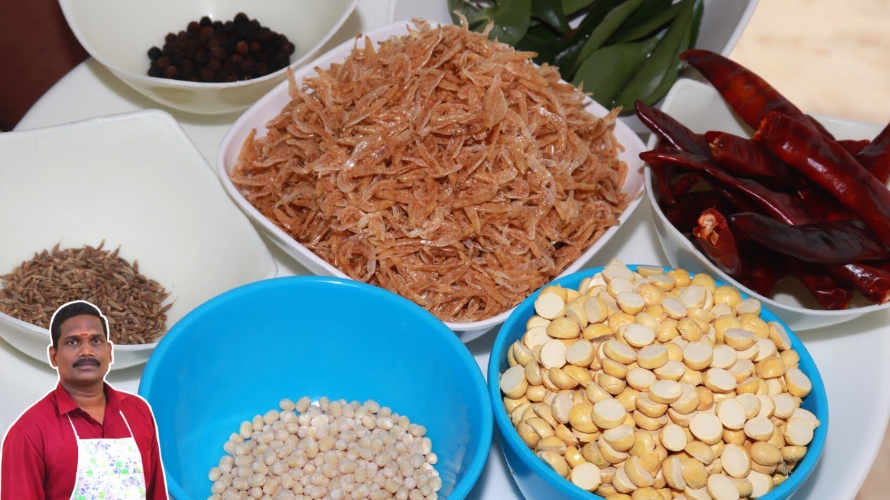 சென்னாங்குன்னி இட்லி பொடி | Dry baby shrimps idly powder | Balaji's kitchen