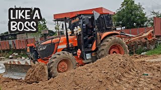 เปิดโหมดพลังสุงสุด 🚜🚜🚜 รถไถ KUBOTA M108S ดันดินด่วนทำเวลา รีบหน่อยนายแอมป์ฝนจะลงอีกแล้ว 🌧🌧🌧