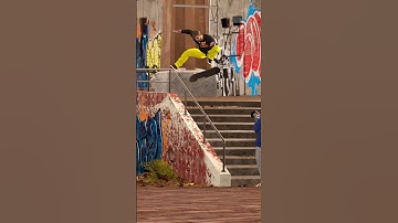 Switch Fs Flip over the Brooklyn Banks 10 Stair Handrail in Session (Skate Sim) 🥳 #shorts