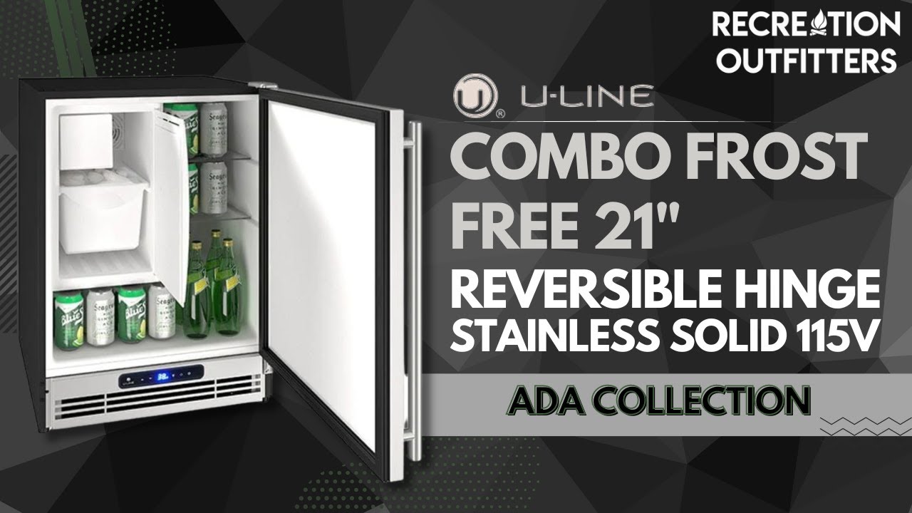 ULine Combo Frost Free 21" Reversible Hinge Stainless Solid 115v ADA Collection UARI121