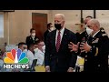 Biden Visits Covid Vaccination Site During Trip To Walter Reed | NBC News NOW