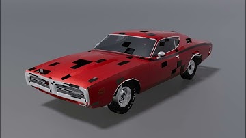 Dodge Charger 1971 low-poly 3D model animation