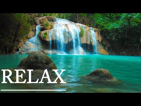 Relaxing Music and Calming 4K Waterfall Nature: Sleep Relaxation