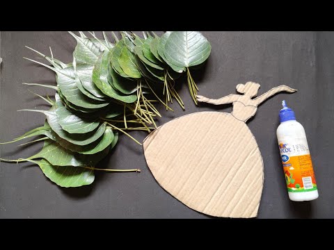 Unique Doll Wall Hanging Craft Idea | Best Out Of Waste Cardboard and leafs | Home Decoration Ideas