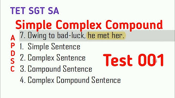 Simple Complex Compound sentences Test 001 I AP DSC TET SGT SA
