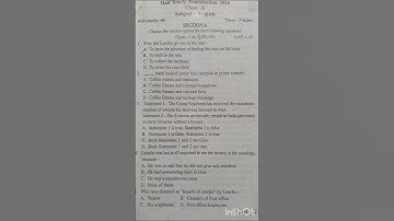 Half yearly exam 2025 English question paper class 10 | 2024 #seba #exam