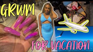 GRWM FOR VACATION! NAILS, HAIR, PACKING + MINI ATL VLOG