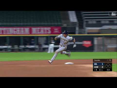 Where does Yelich rank among Brewers inside-the-park home runs?