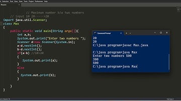 maximum number b/w two numbers | java programming