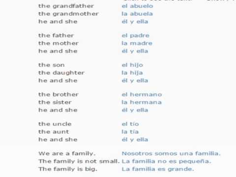 Spanish lesson/English lessons how to study spanish 2 (Family Members)