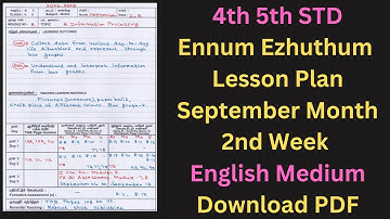 4th 5th Ennum Ezhuthum Lesson Plan September Month 2nd Week English Medium
