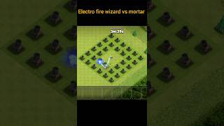 Electro fire wizard vs mortar 😱 #coc #clashofclans #shorts