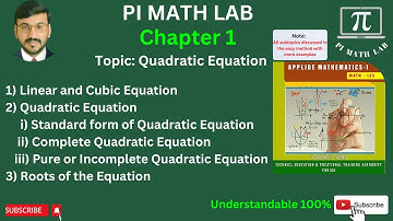 Linear, Quadratic, Cubic Equation - Standard and Pure form of Quadratic Equation - Lecture 2 Math123
