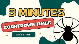 SPIDER COUNTDOWN ! 3:00 🕷️ Spider timer from 3 minutes to zero in minutes and seconds / 180"' - 0