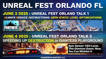 I AM GIVING TWO TALKS AT UNREAL FEST ORLAND 2025! Nanite Niagara Destruction and UEFN Optimizations!
