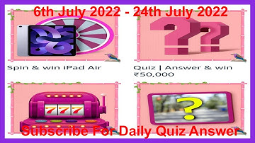 Amazon Prime Day Specials Quiz Answer | Win Rs.50000 Amazon Pay Balance | 5 July to 24 July 2022