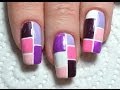 Purple Color Block Nail Art Tutorial / Blocking Nails