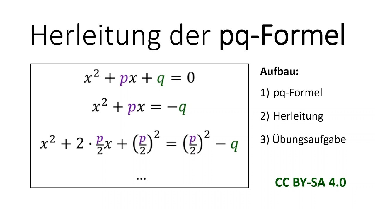 pq Formel einfach erklärt • quadratische Gleichungen lösen · [mit