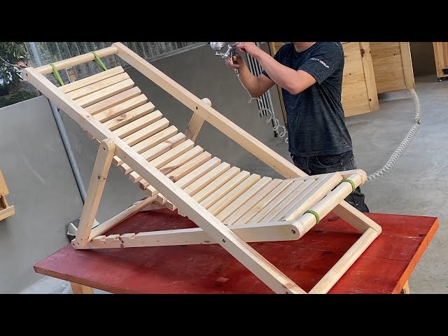 Most Profitable Woodworking Projects You Can Build // Build An Adjustable  Folding Swing Lounger Set class=