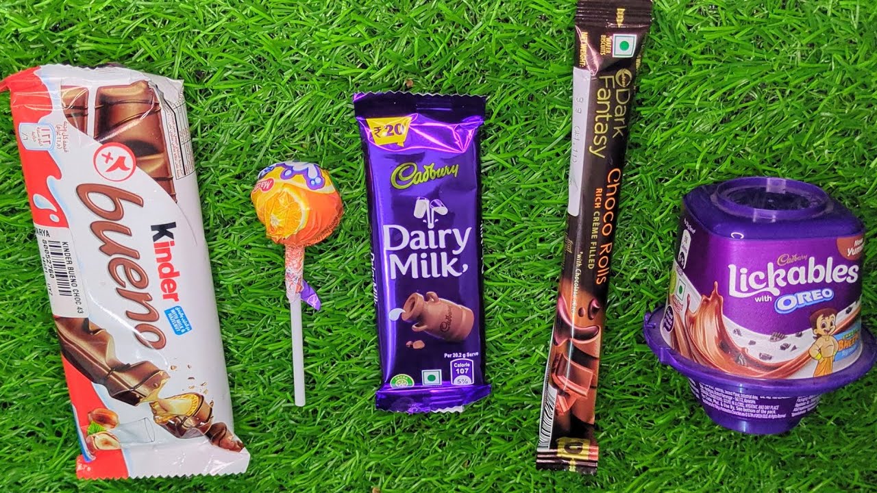 Satisfying Video ASMR: Lollipops candy chocolate unboxing opening rainbow giant candy cutting