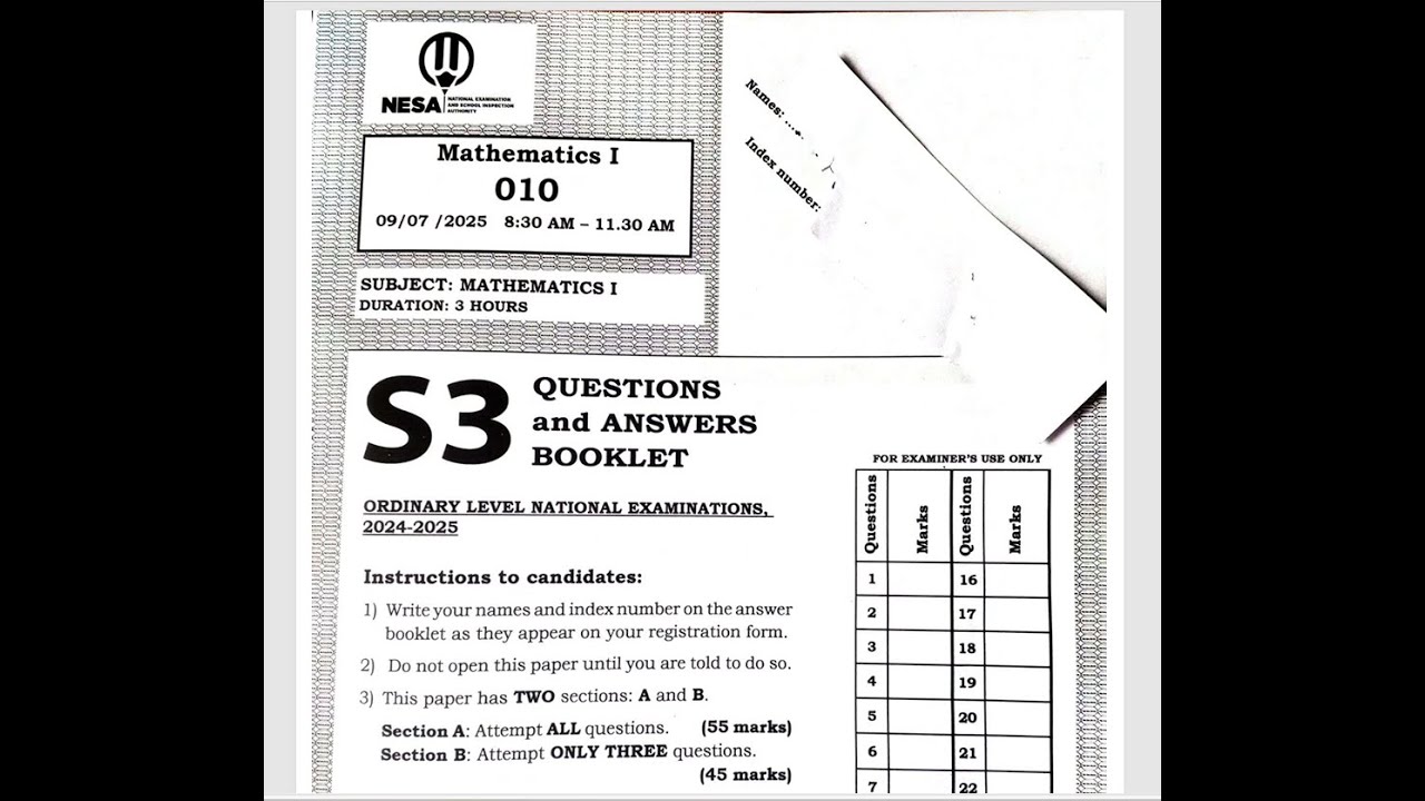 NESA Mathematics O-Level National Examination 2024–2025 | Full Past Paper (No Solutions).