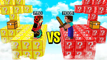 NOOB Vs PRO Skyblock LUCKYBLOCK Challenge In Minecraft
