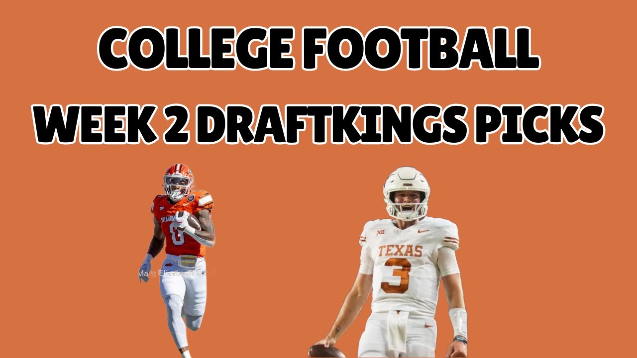college-football-week-2-draftkings-picks-youtube