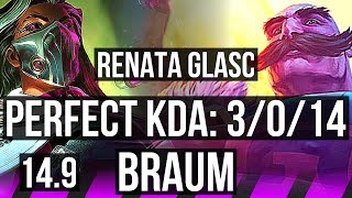 RENATA GLASC & Kalista vs BRAUM & Jinx (SUP) | 3/0/14 | KR Master | 14.9