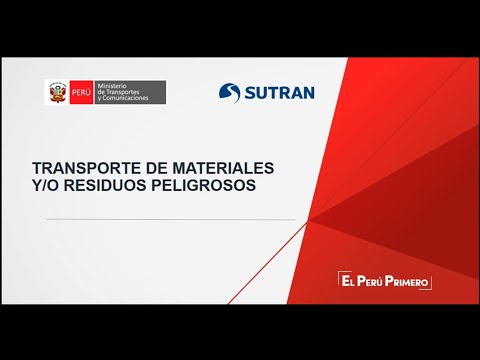 MATPEL - REGLAMENTO NACIONAL DE TRANSPORTE TERRESTRE DE MATERIALES Y RESÍDUOS PELIGROSOS - SUTRAN