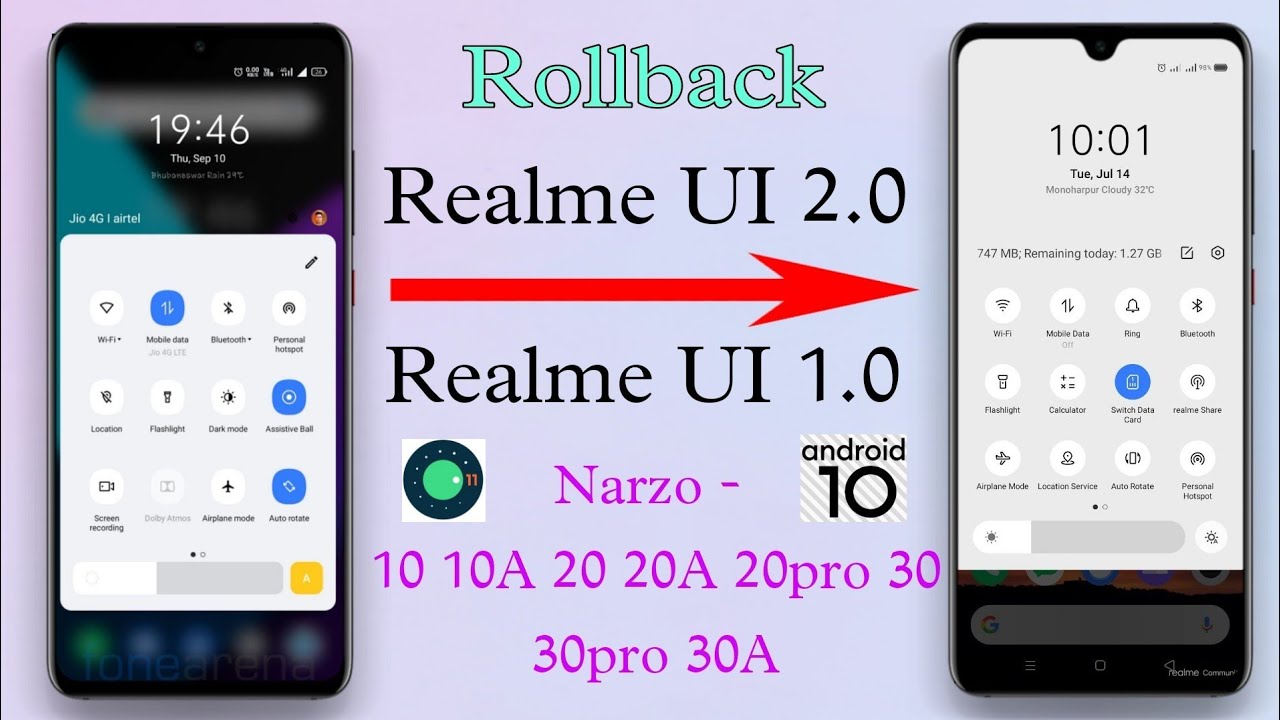 How To Downgrade Realme UI 2.0 To Realme UI 1.0 | Rollback Android 10 Narzo 30A 20 10A 20pro 10 20A