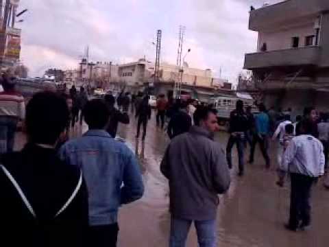 سري كانيه صادمات بين المتظاهرين و شبيحة الاسد