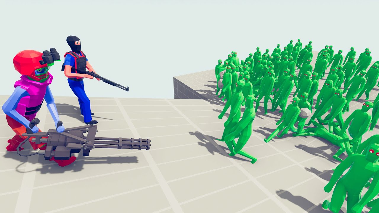 Zombie 100 Units vs Army Soldier - Totally Accurate Battle Simulator TABS