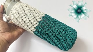 Crochet water bottle holder |#crochet |#crocheting |#croche|#crochettutorials |#crochetcrosai