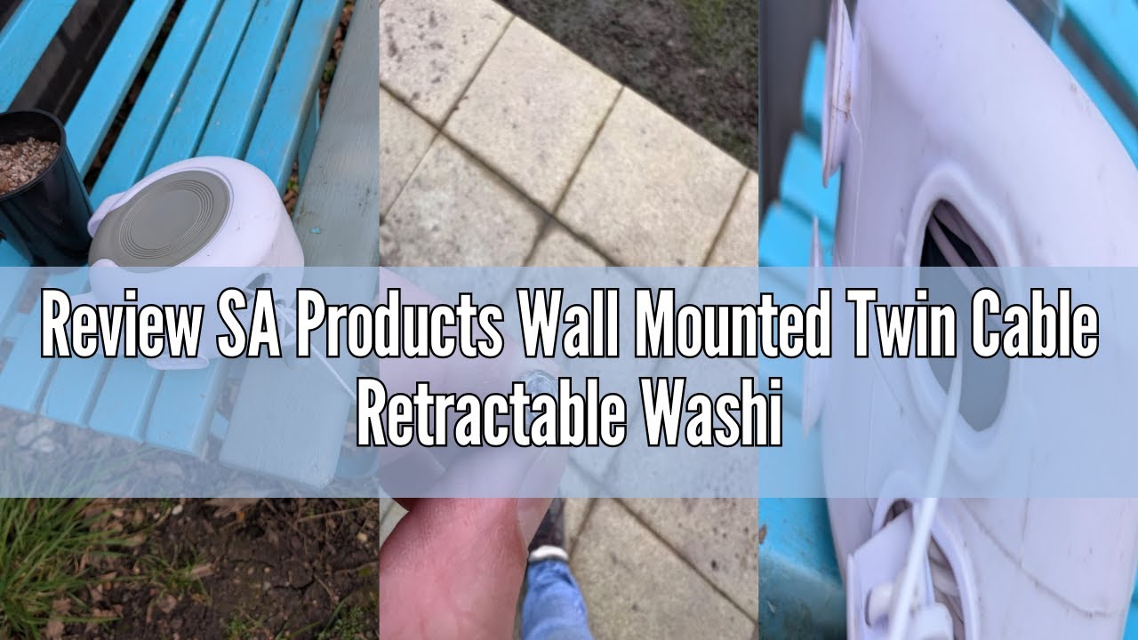 Review SA Products Wall Mounted Twin Cable Retractable Washing Line - 30m Long Clothes Line - Extend