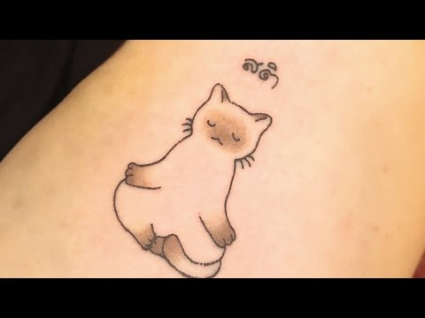 Naive Flora Tattoo - Meditate Cat